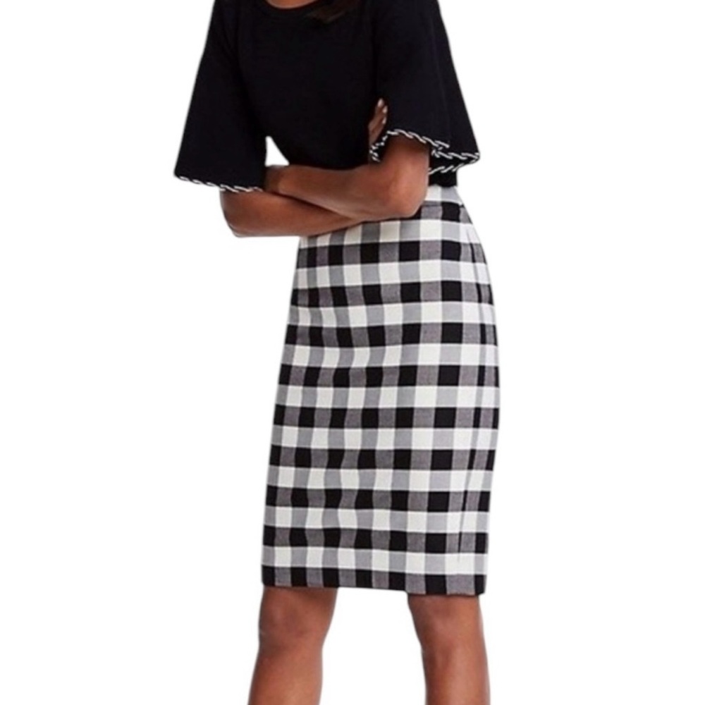 Ann Taylor Black and White Checkered Skirt